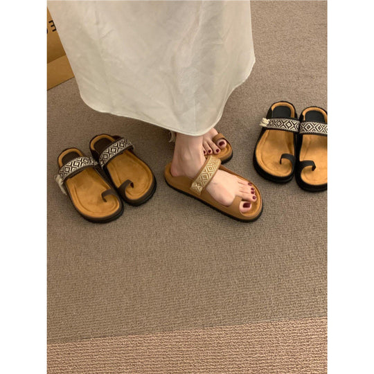 Damen Zehentrenner-Sandalen mit elegantem Riemendesign und Fußbett EB