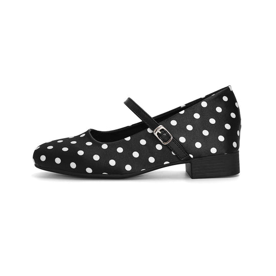 Damen Ballerinas mit modischem Klettverschluss und klassischen Punkte-Design EB