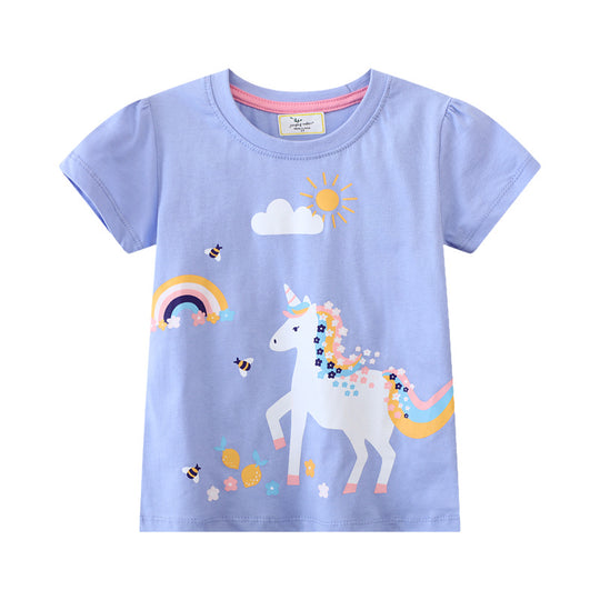 Mädchen T-Shirt mit verspieltem Einhorn-Design EB