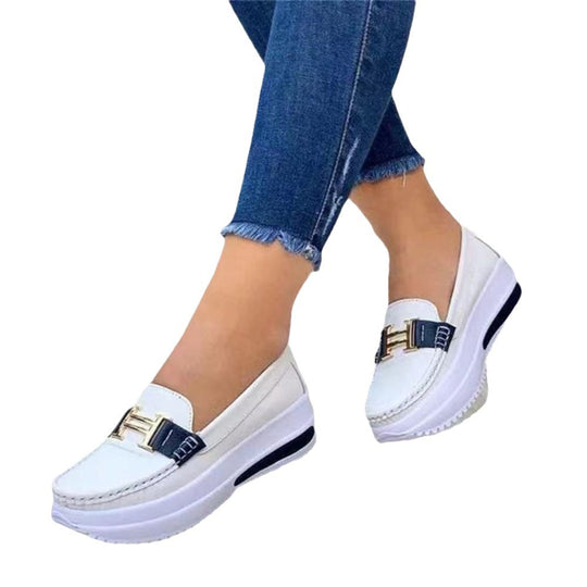 Damen modische Mokassins mit sportlichem Look und gepolsterter Sohle EB