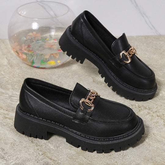Damen Mokassin-Pantoletten mit eleganter Schnalle und rutschfester Sohle EB