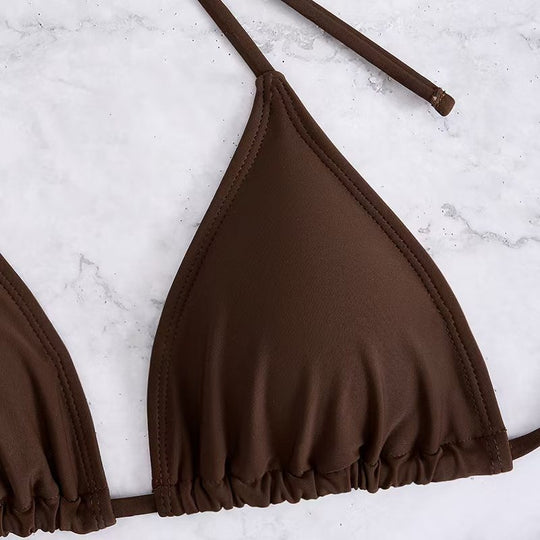 Damen Triangel-Bikini-Set mit verstellbarem Rock EB