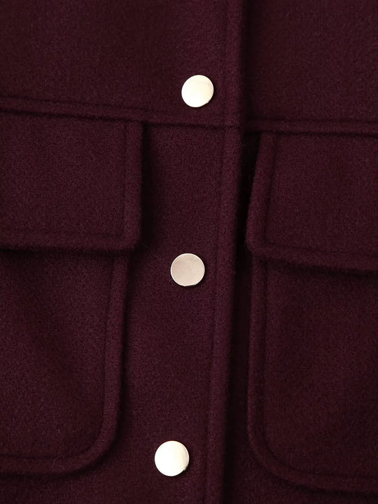 Damen kurze Militärjacke mit Taschen und dekorativen Knöpfen EB