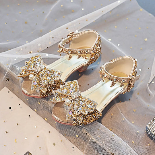 Mädchen Elegante und funkelnde Sandalen mit großen Schleifen EB