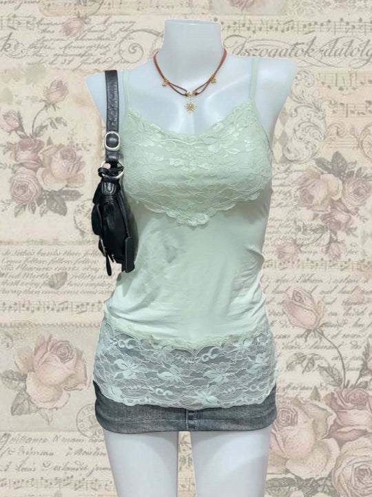 Damen Spitzen-Cami-Top mit fließendem Schnitt EB