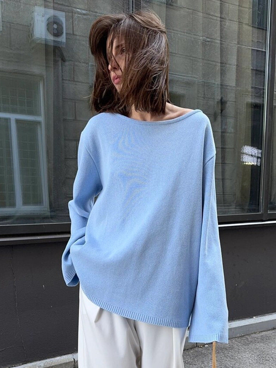 Damen Lässiger Strickpullover mit weitem Schnitt EB