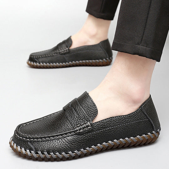 Damen Elegante Mokassins mit feinem Leder und handgenähtem Design EB