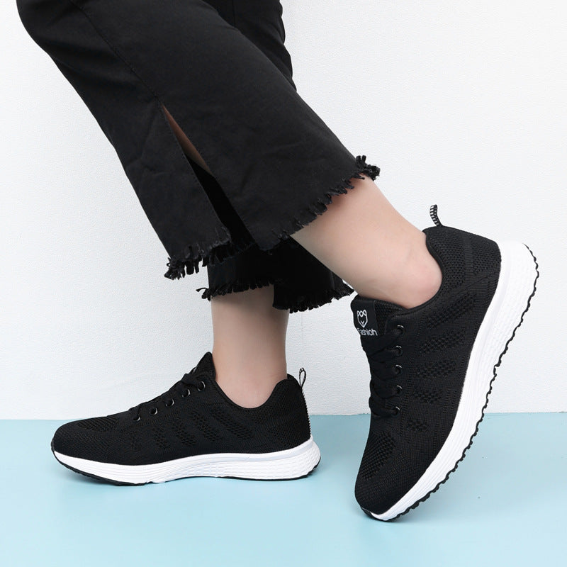 Damen Leichte und atmungsaktive Sport Sneakers mit flexibler Laufsohle EB