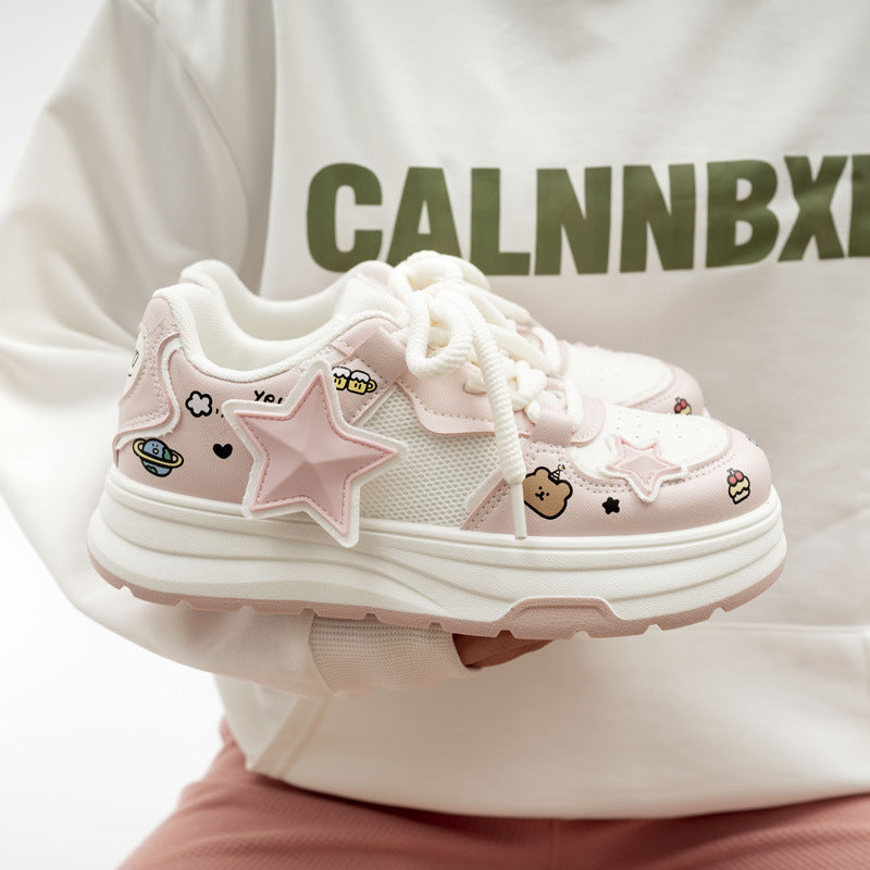 Damen Sneakers mit verspieltem Sternendesign und bequemer Dämpfung EB