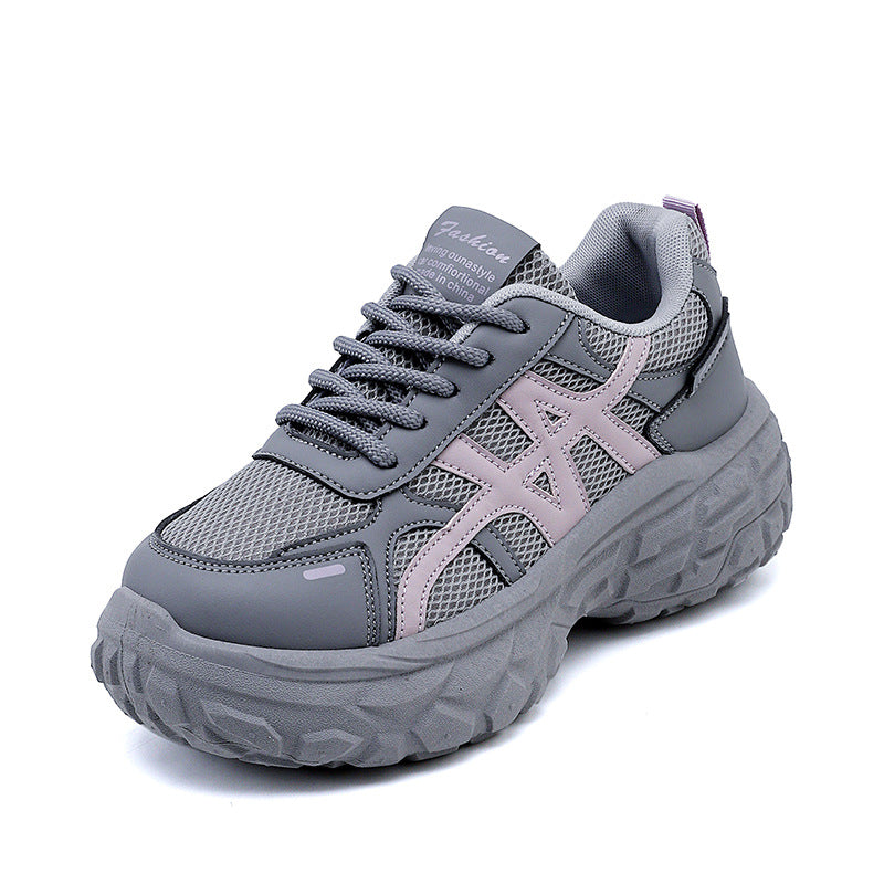 Damen Chunky Sneakers mit atmungsaktivem Mesh-Obermaterial und stoßdämpfender Sohle EB