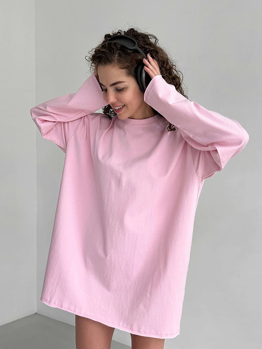 Damen Oversize Langarmshirt mit hohem Kragen EB
