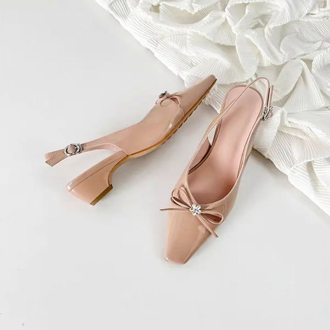 Damen Slingback-Pumps mit elegantem Schleifendetail und geschmackvoller Verzierung EB