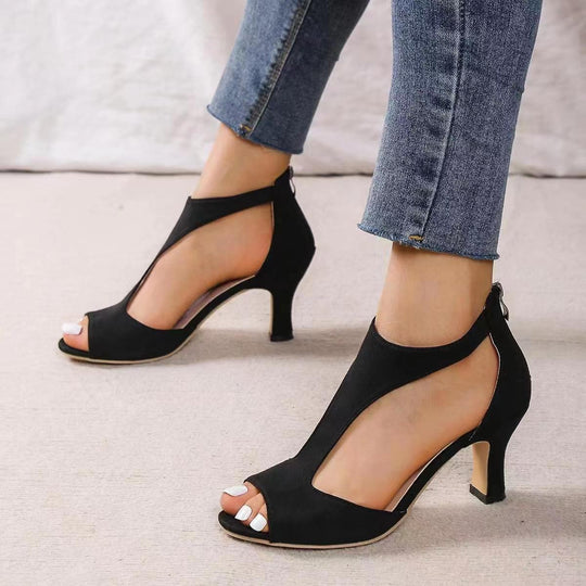 Damen Offene High Heels mit Cut-Outs und elegantem Design EB