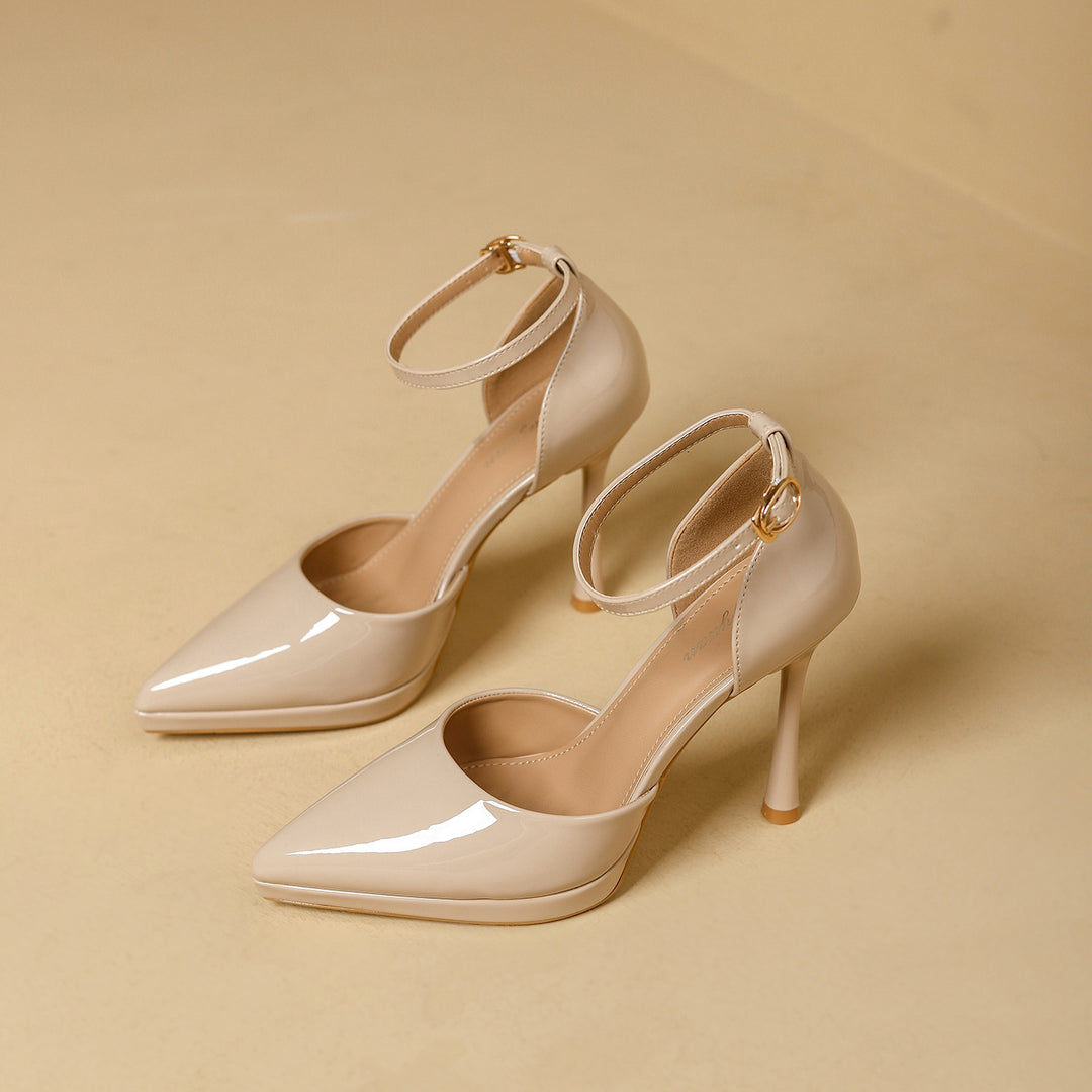 Damen elegante Pumps mit schmalem Riemen und spitz zulaufendem Design EB