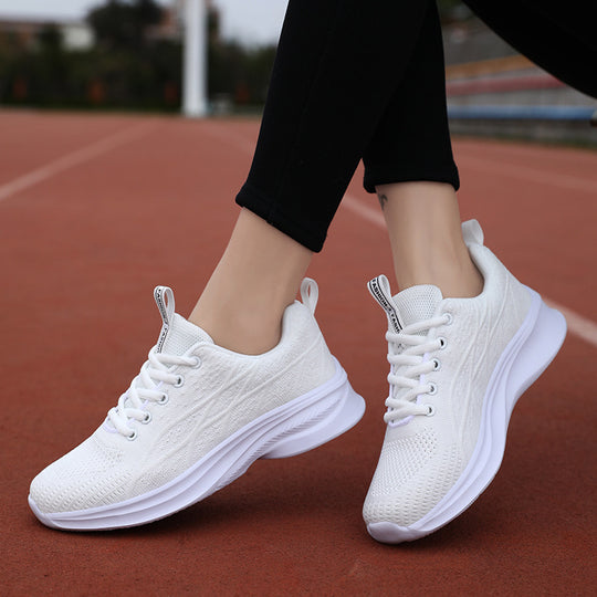 Damen Sportliche Knit-Sneaker mit atmungsaktiver Mesh-Oberfläche und rutschfester Sohle EB