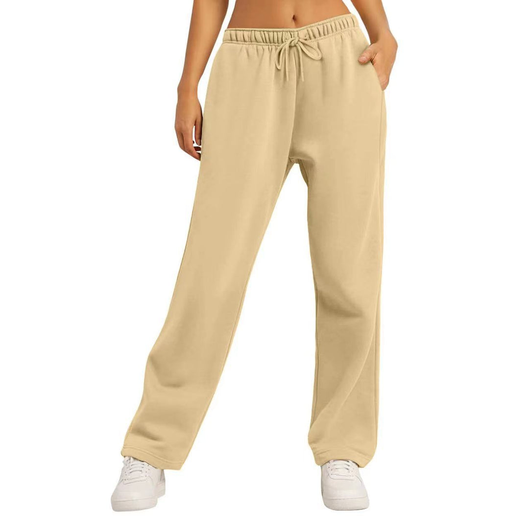 Damen nan extraweiche Relax-Hose mit hohem Komfortbund Kordelzug und geradem Bein EB