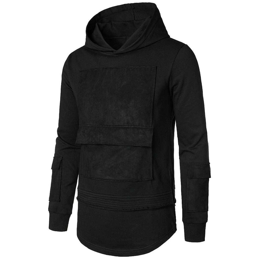 Herren modischer Hoodie mit integrierten Taschen und einzigartigem Design EB