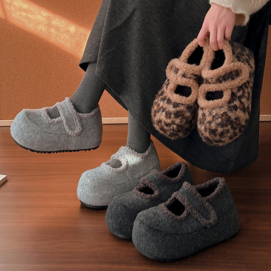 Damen Fleece Hausschuhe mit rutschfester Sohle und gemütlichem Innenfutter EB