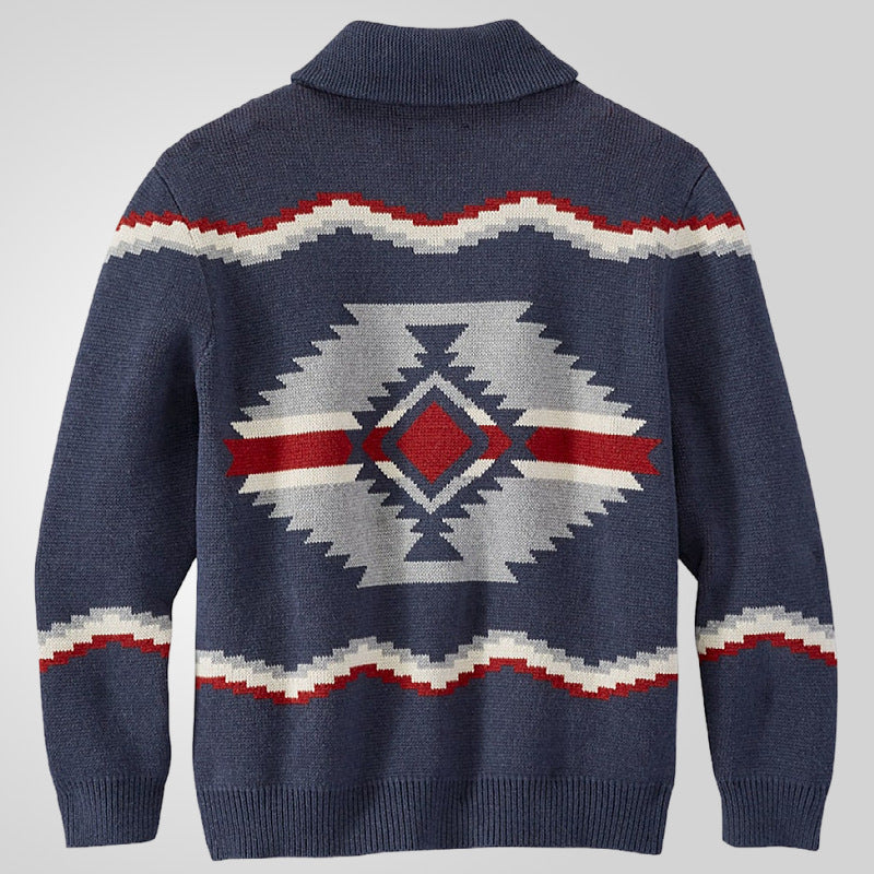 Herren Strickjacke im modernen Ethno-Design mit praktischen Knöpfen EB