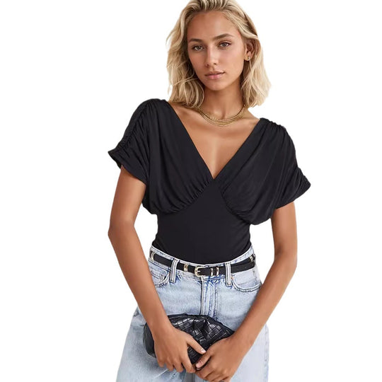 Damen Elegantes Bodysuit mit voluminösen Ärmeln EB