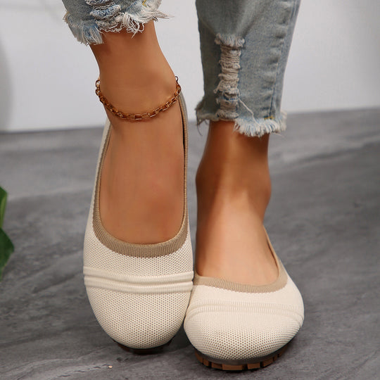 Damen Komfortable Ballerinas aus atmungsaktivem Textilmaterial EB