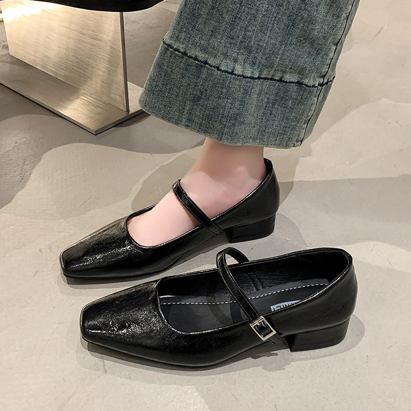Damen Mary Jane Ballerinas mit elegantem Riemen EB