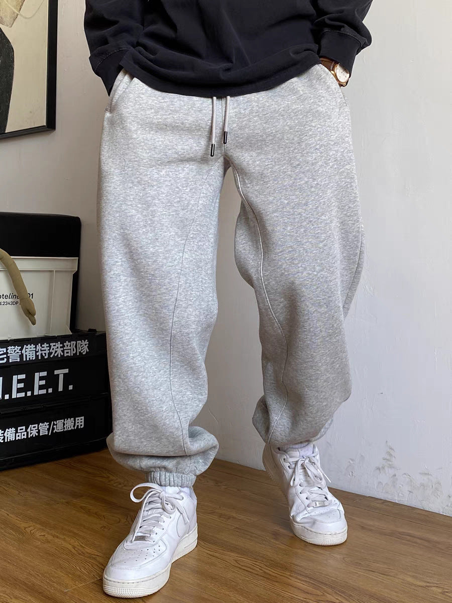 Herren nan tapered Jogginghose mit markanter Schrittnaht Kordelzug und elastischen Knöchelbündchen EB