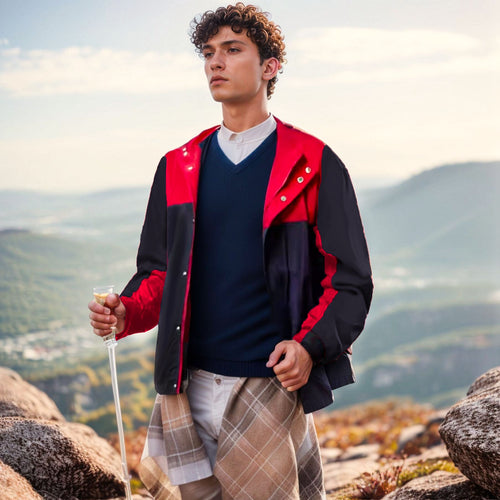 Herren sportliche Freizeitjacke mit modernem Stehkragen und praktischen Taschen EB