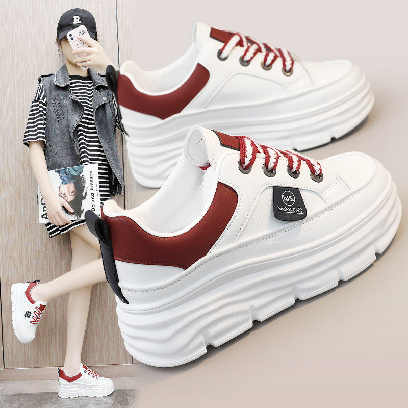 Damen sportliche Plateau Sneakers mit innovativer Dämpfung und atmungsaktiver Mesh-Oberfläche EB