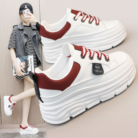 Damen sportliche Plateau Sneakers mit innovativer Dämpfung und atmungsaktiver Mesh-Oberfläche EB