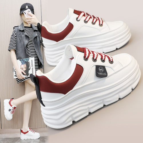 Damen sportliche Plateau Sneakers mit innovativer Dämpfung und atmungsaktiver Mesh-Oberfläche EB