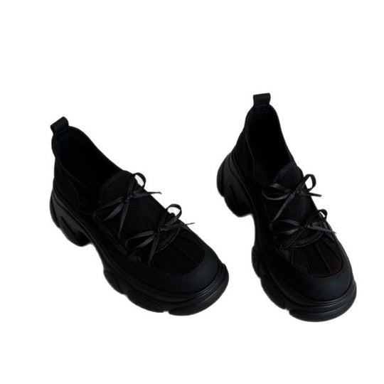 Damen modische Chunky Sneakers mit atmungsaktivem Obermaterial und rutschfester Sohle EB