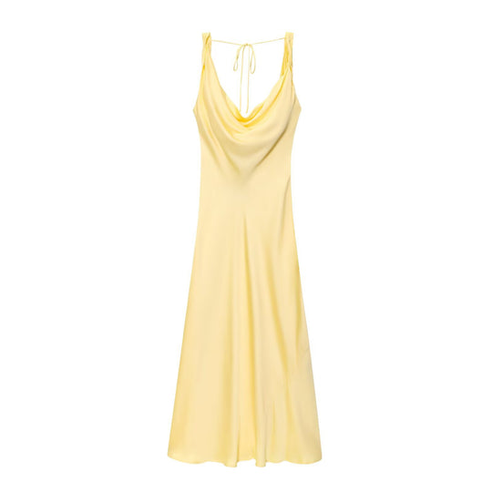 EB | Lange Drapierte Kleid mit Eingebautem Bh