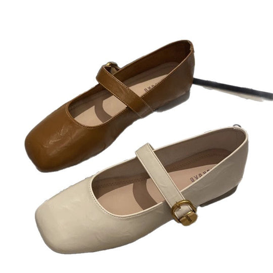 Damen elegante Ballerinas mit dekorativem Riemen und komfortablem Fußbett EB
