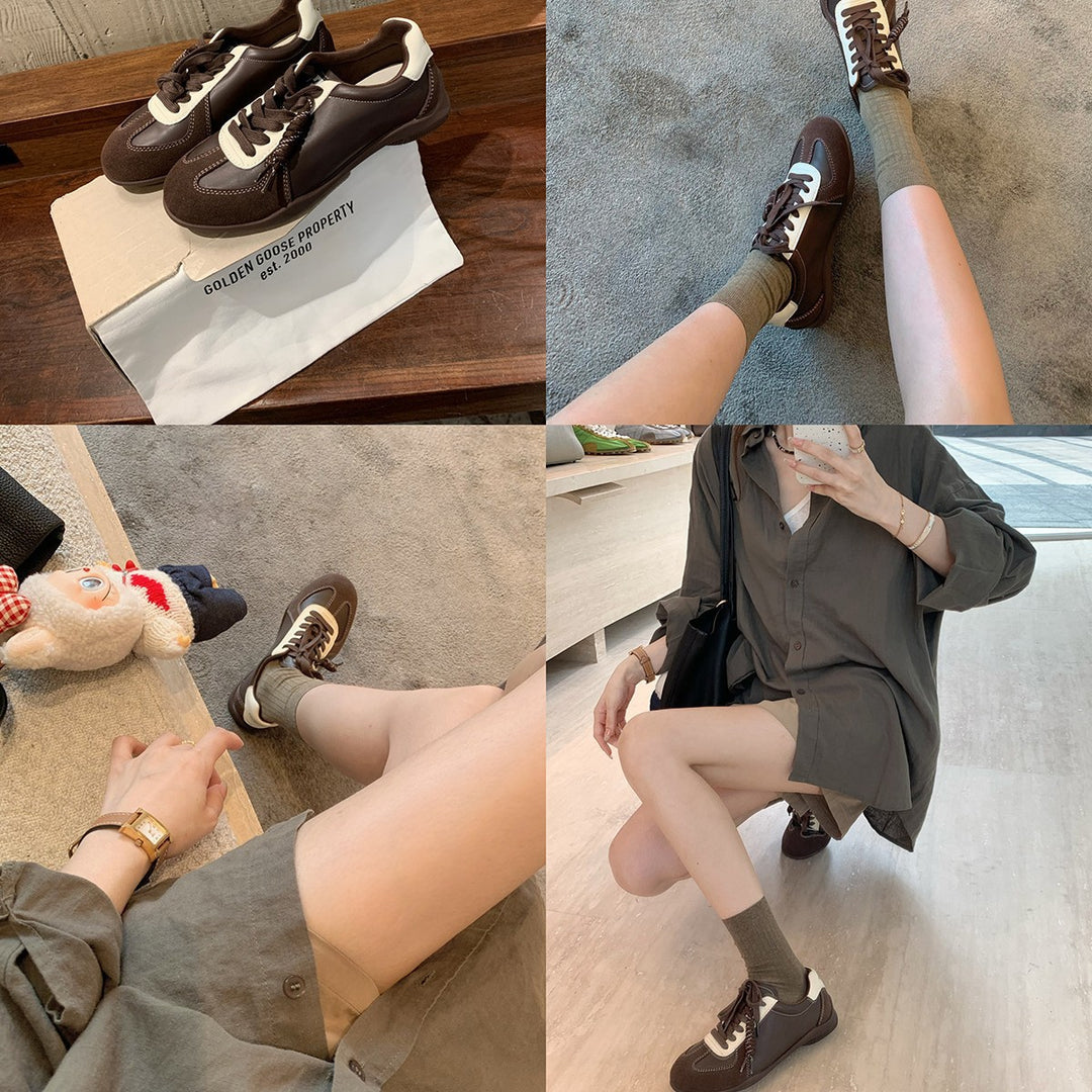 Damen modische Sneakers mit sportlichem Design und atmungsaktiver Obermaterialkombination EB