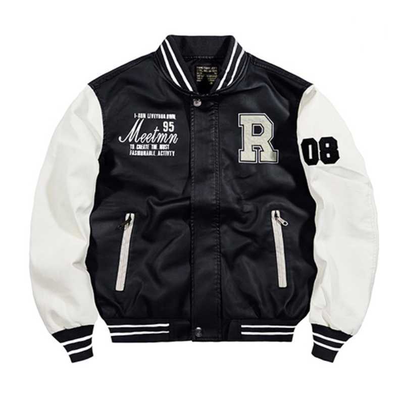 Herren College‑Varsity‑Bomberjacke mit kontrastreichen Ärmeln, Letterpatch und Rippbündchen EB