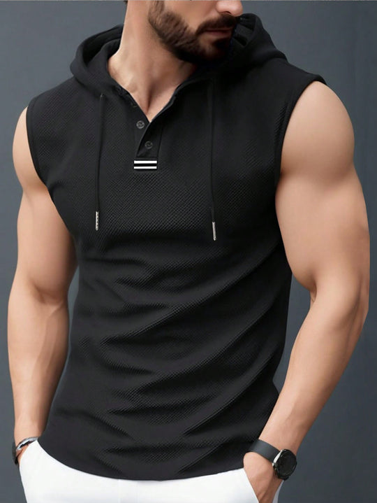Herren ärmelloses Hoodie-Shirt mit strukturierter Oberfläche EB