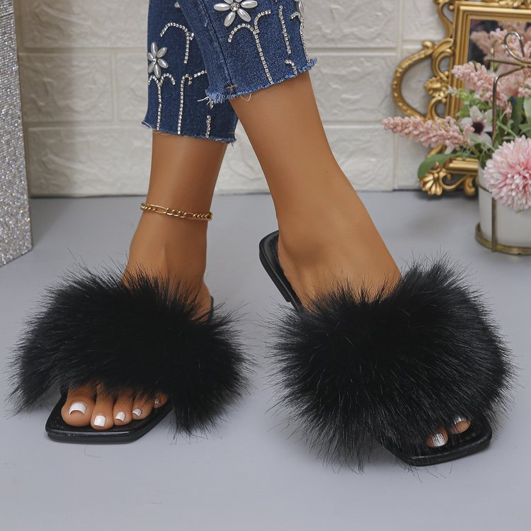 Damen Flausche Pantoletten EB