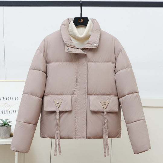 Damen gesteppte Übergangsjacke mit hohem Kragen und modernen praktischen Taschen EB