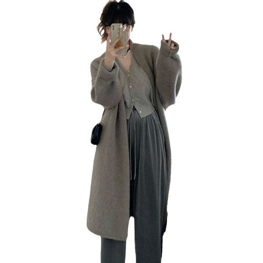 Damen Gemütliche Strickjacke mit oversized Schnitt und sanften Puffärmeln EB