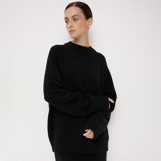 Damen lockerer Feinstrickpullover EB