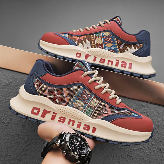 Damen Modische Sneakers mit ethnischem Muster und dämpfender Sohle EB