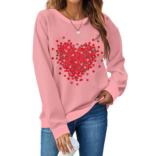 Damen Sweatshirt mit Herzmotiv und lässigem Schnitt EB