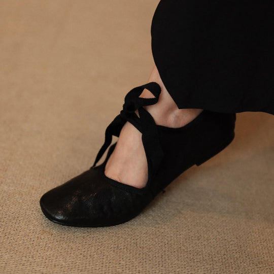 Damen elegante Ballerinas mit dekorativem Schleifenakzent EB