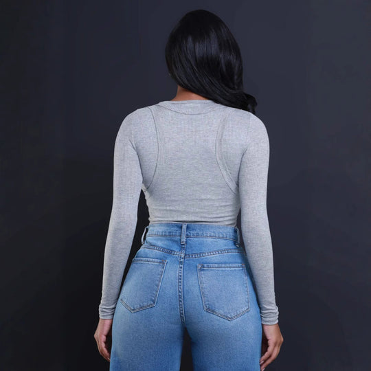 Damen Weit geschnittene Jeans mit stylishen Distressed-Details EB