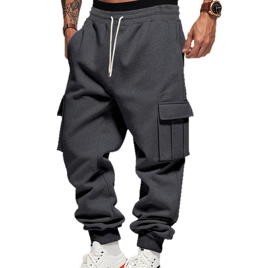 Herren Cargo-Jogginghose mit großzügigen Klappentaschen, elastischem Bund und gerippten Bündchen EB