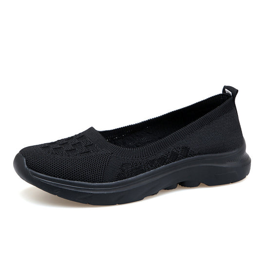 Damen nan Hybrid-Ballerina-Sneaker mit nahtlosem Strickobermaterial, ergonomischem Komfortfußbett und griffiger Laufsohle EB