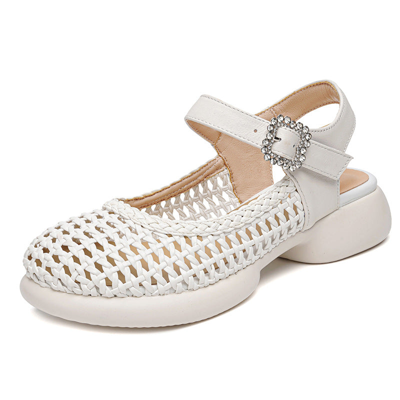 Damen Ballerinas mit modischem Netzdesign und eleganter Schmuckschnalle EB