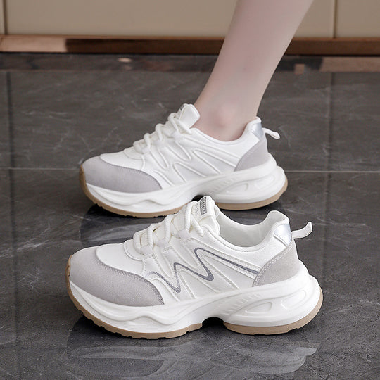 Damen modische Chunky Sneakers mit atmungsaktiver Oberfläche und stabiler Profilsohle EB