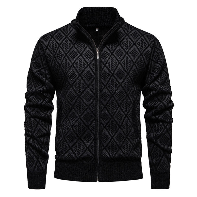 Herren modische Strickjacke mit strukturierter Oberfläche EB